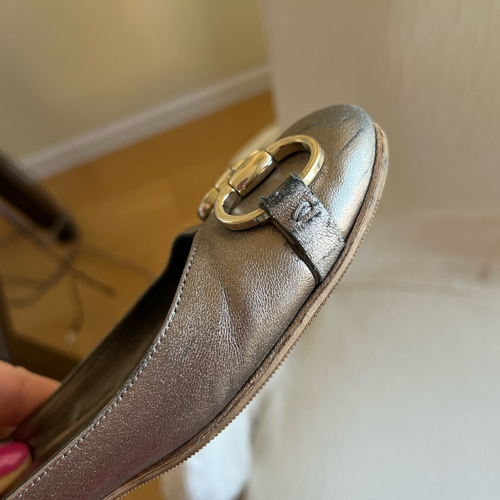 Vintage Gucci Metallic Ballet Flats - Picture 4 of 10